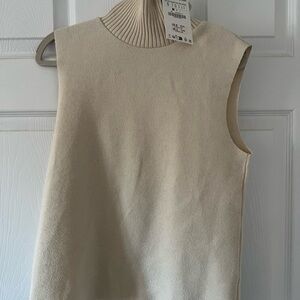 Zara Cream turtleneck sweater vest